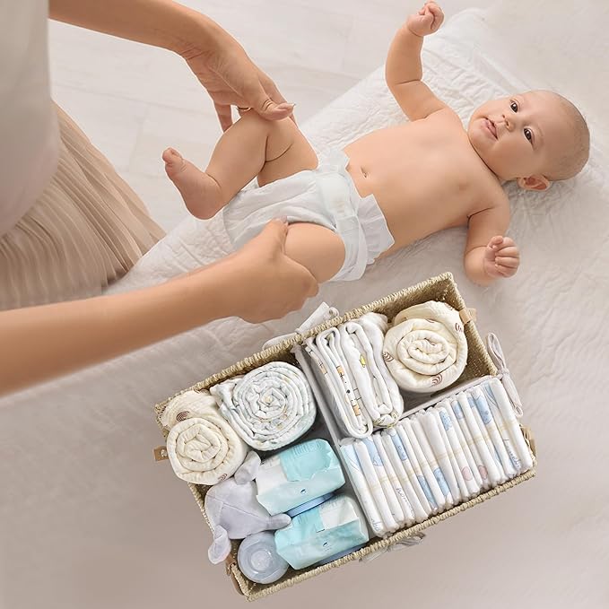 HBlife Diaper Caddy Organizer, Large Hand-Woven Storage Basket - Image 5