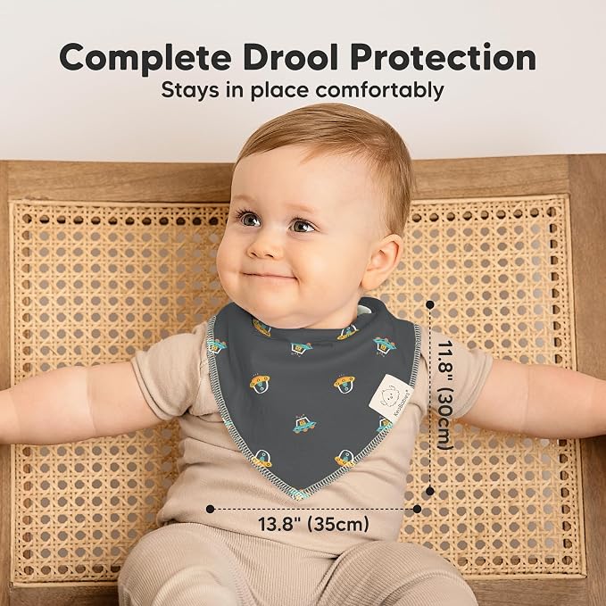 8-Pack Organic Baby Bandana Bibs - Image 5
