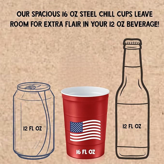 16 oz. Party Cups Flag Design for Cold Drinks, Sturdy and Durable, Disposable - Image 4