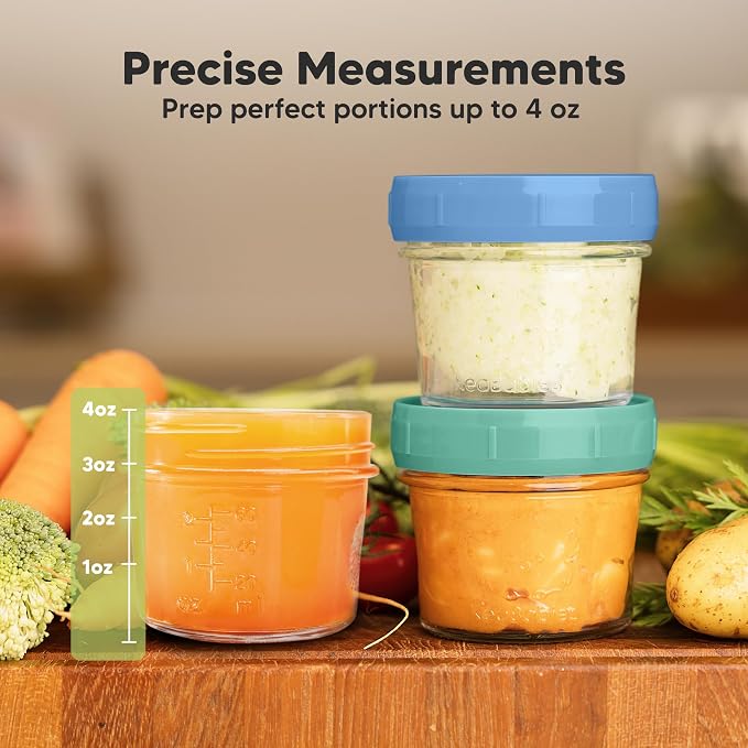 KeaBabies 12pk 4oz Glass Baby Food Containers - Image 3