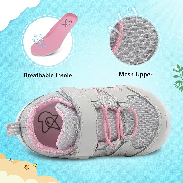 LeIsfIt Baby Shoes Boys Girls First Walking Shoes Non-Slip Toddler Breathable - Image 2