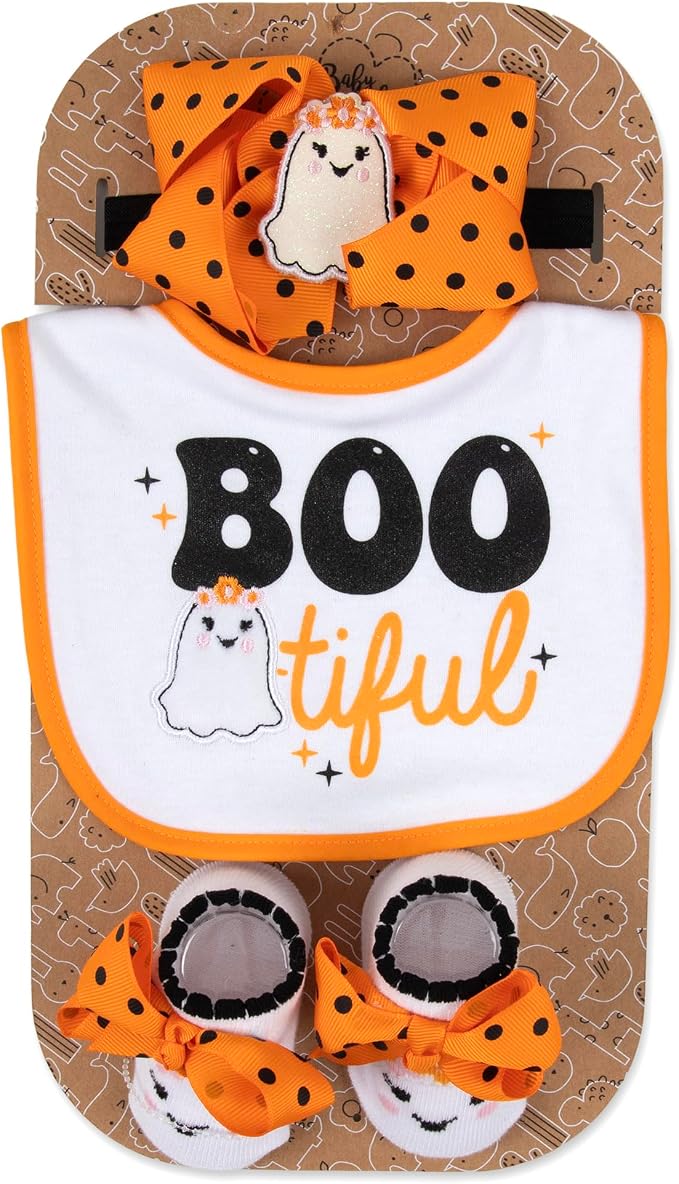 Baby Bib, Booties & Headwear Gift Set – 3 Piece Outfit - Image 6