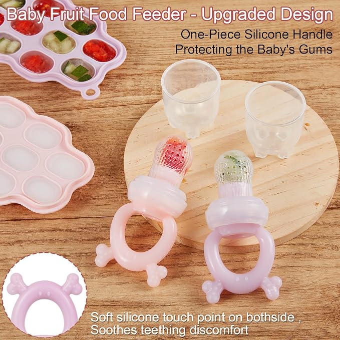 KingKam Baby Breastmilk Popsicle Molds & Baby Fruit Feeder, Baby Food Freezer - Image 3
