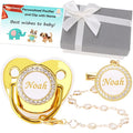 Personalized Pacifier with Name, Custom Pacifier Clip Set with Gift Box by Munchewy