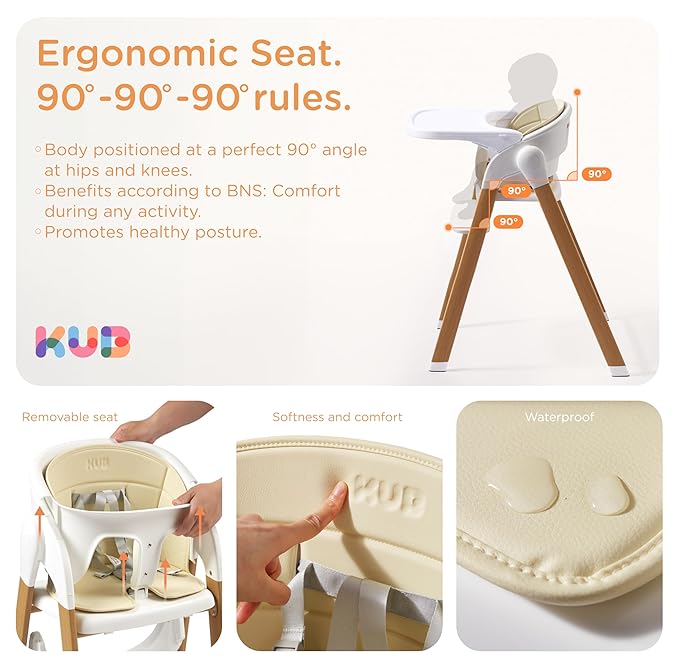 KUB High Chair for Babies and Toddlers Adjustable Foldable Convertible 5 Point - Image 3