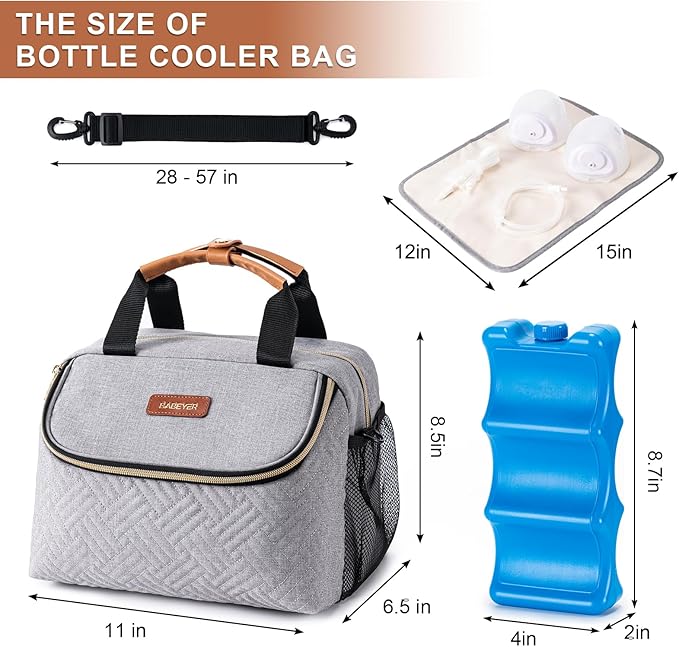 Breastmilk Cooler Bag with Ice Pack Fits 6 Baby Bottles up to 9 Ounce, Wearable - Image 5