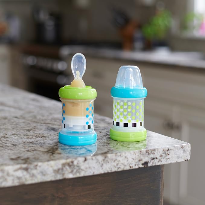 Sassy Baby Food Nurser – 4+ Months Set of 2- 4oz 100% Silicone Nipple and Spoon - Image 3