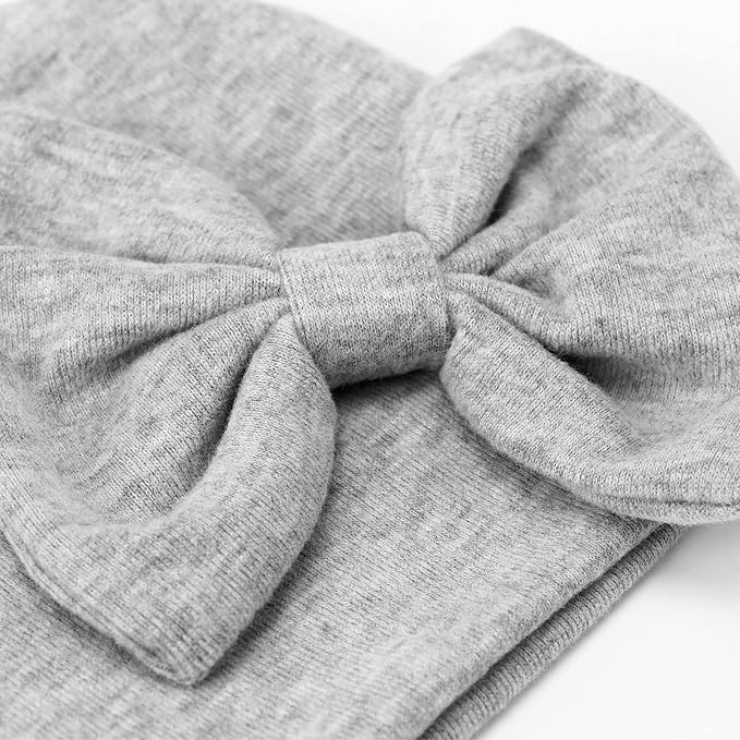 BQUBO Newborn Baby Hats Mittens Set Hospital Hat Beanie Infant Bow Hats Baby - Image 4
