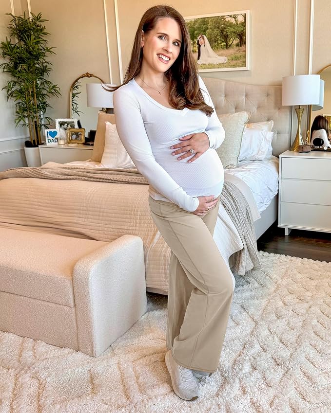 G4Free BareFeel Maternity Dress Yoga Pants Over The Belly Stretchy Work Slack - Image 3