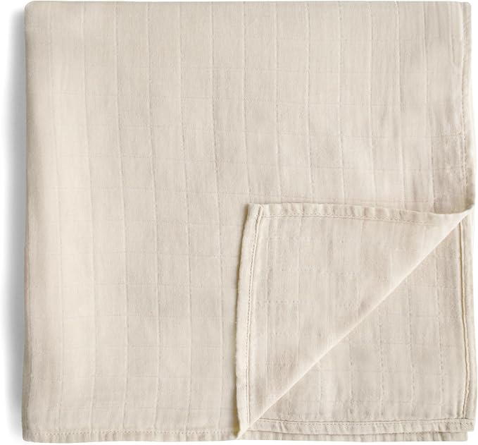 mushie Muslin Baby Swaddle Blanket | 100% Organic Cotton by mushie