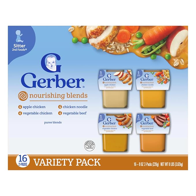 Gerber Stage 2 Baby Food, Nourishing Blends Tubs, Baby Puree, Variety Pack by Gerber
