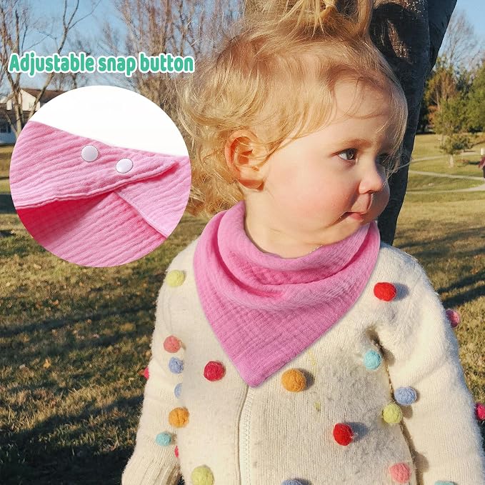 EllieHouse Baby Bibs for Girls Boys 10Pack Muslin Drool Teeth Drooling Teething - Image 4