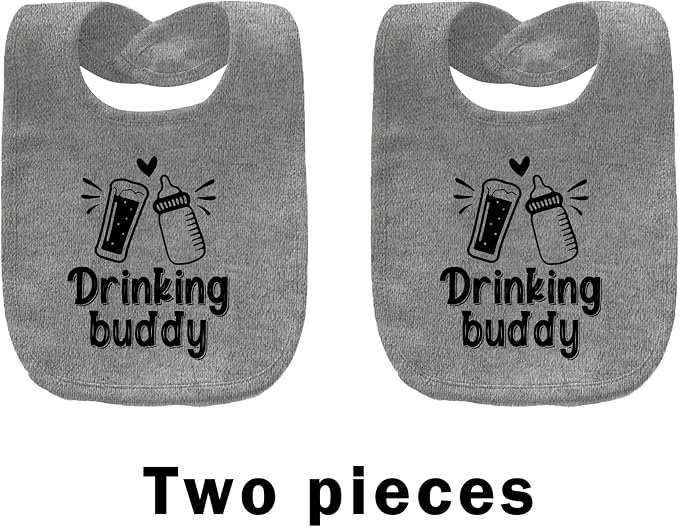 Baby Twins Bibs Drinking Buddy Newborn Baby Bibs Cute Unisex Bibs Set Toddler - Image 2