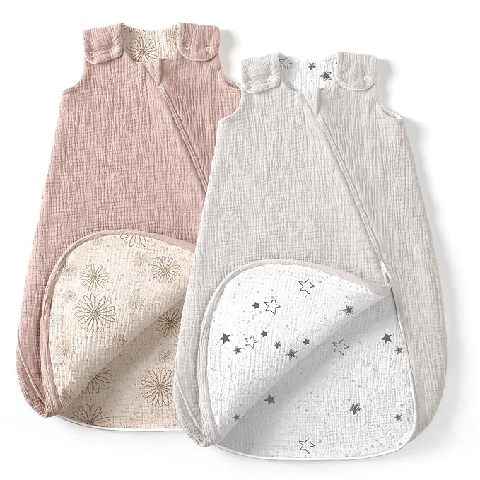 lulumoon Sleep Sack Muslin for Baby: Cotton Wearable Blanket for 3-9 Months by Lulumoon