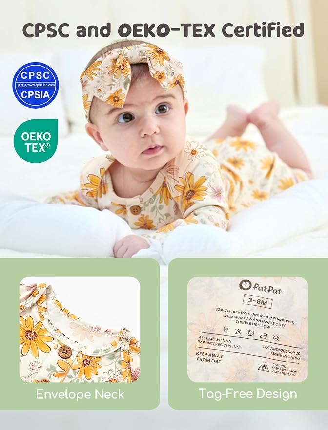 PATPAT Baby Sleeper Gown with Bamboo Viscose - Image 2