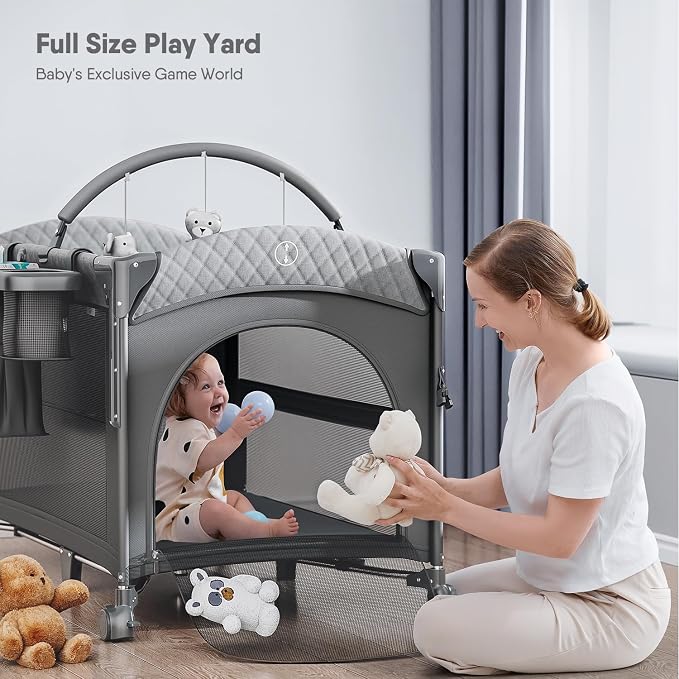 4 in 1 Baby Bassinet, Pack and Play, Bedside Crib Sleeper, Diaper Changer - Image 4