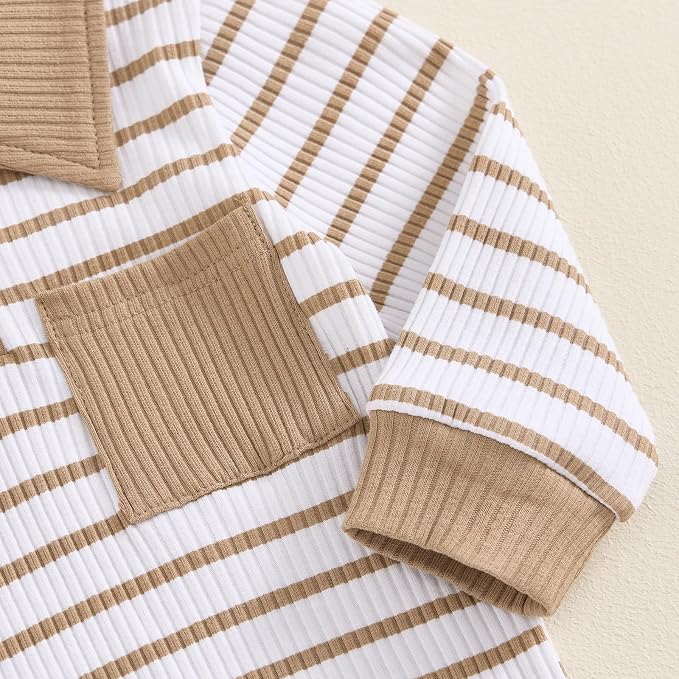 Newborn Baby Boy Girl Clothes Ribbed Knitted Long Sleeve Romper Pants Solid - Image 4