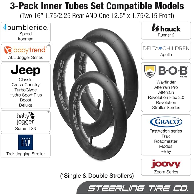Two 16'' x 1.5/1.75 & One 12.5'' x 1.75/2.15 Extra Thick Inner Tire Tube - Image 4