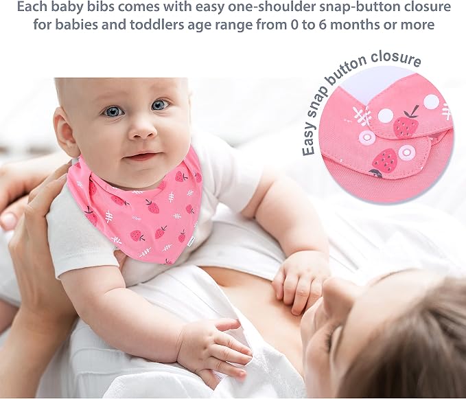 DOKMA Set 8 Organic Cotton Baby Drool Bibs - Image 7