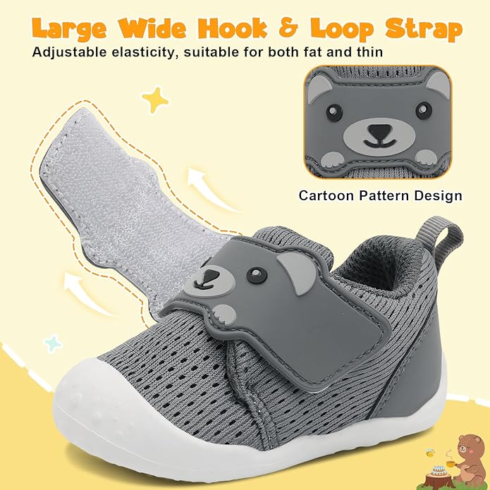 FEETCITY Baby Walking Shoes Wide Baby Shoes Boys Girls Infant Sneakers Crib - Image 3