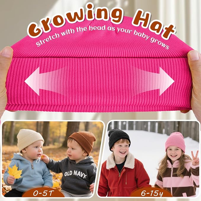 ZOORON Toddler Beanie Baby Boys Girls Beanies Kids Winter Hats Children Knit - Image 3