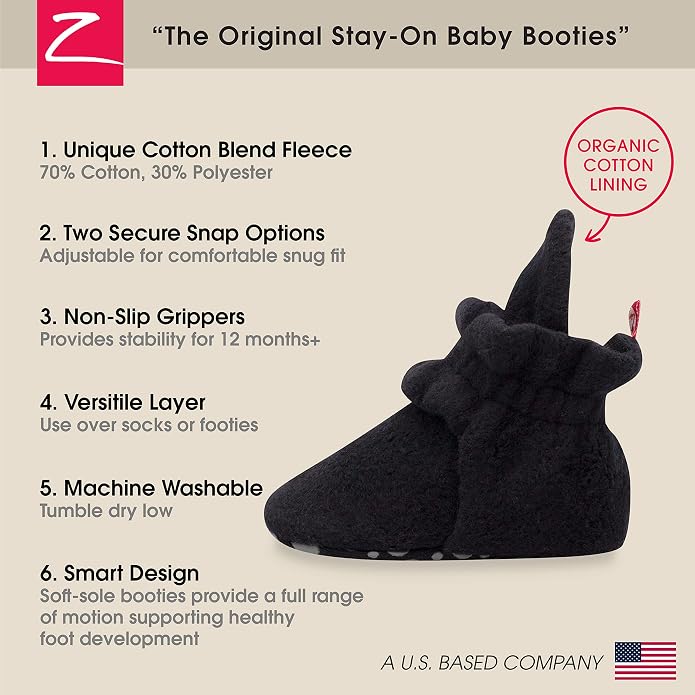 Zutano Unisex Fleece Baby Booties, Two Snap Closure, Newborn to 24 Months - Image 3