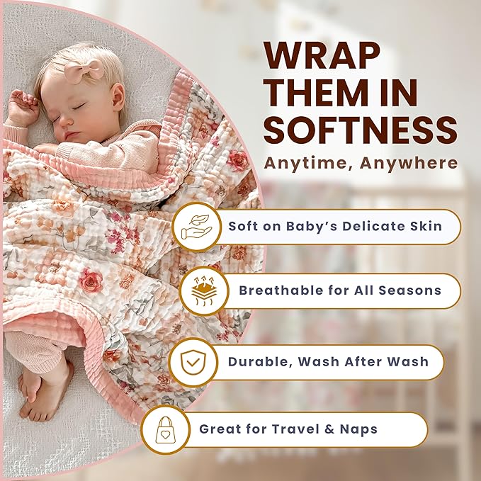 100% Cotton Muslin Baby Blanket - Image 2