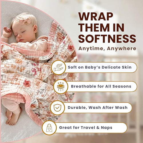 100% Cotton Muslin Baby Blanket - Image 2