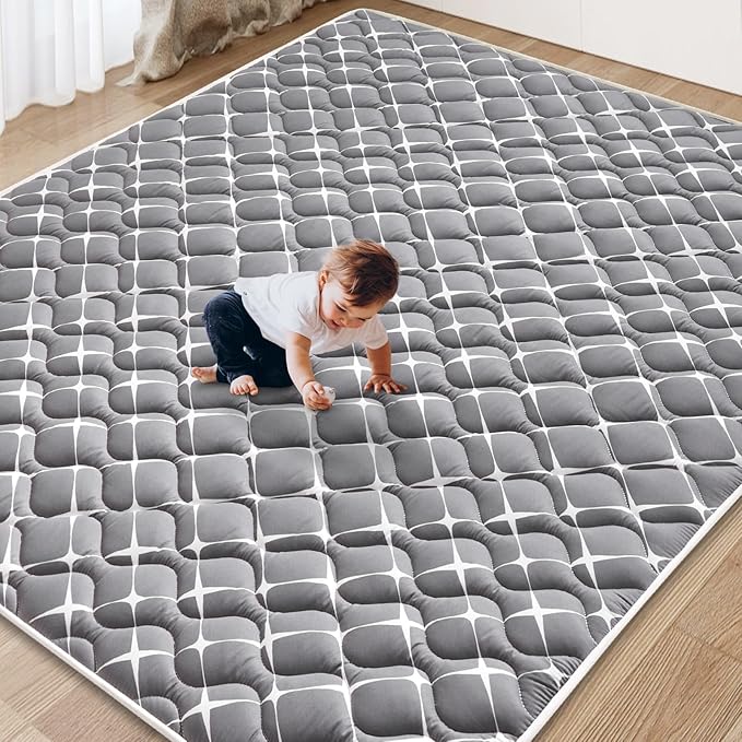 Baby Play Mat - 6ft X 4ft, Premium Thicker Foam One-Piece Crawling Mat by VibeBear