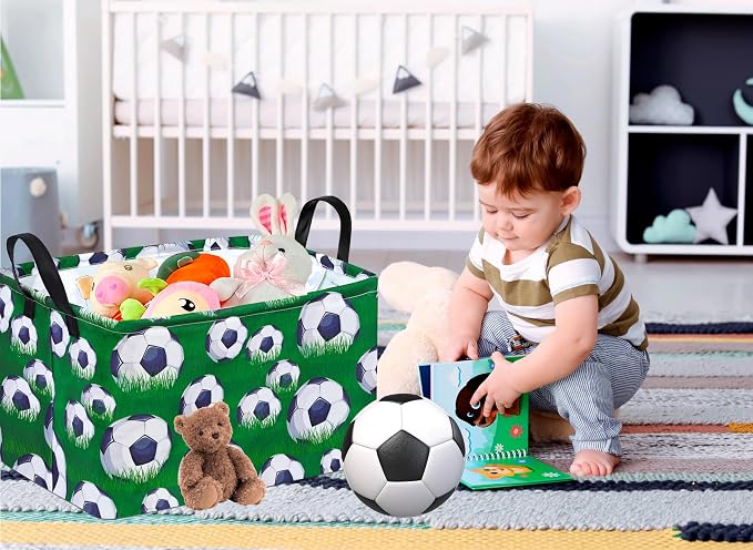 Rectangle Football Pattern Kids Gift Storage Basket Shelf Storage Basket - Image 4