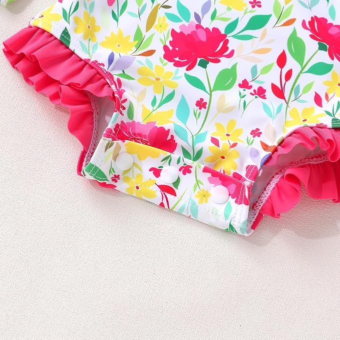 YOUNGER TREE Infant Baby Girls Swimsuit Long Sleeve Swimsuits One Piece - Image 5
