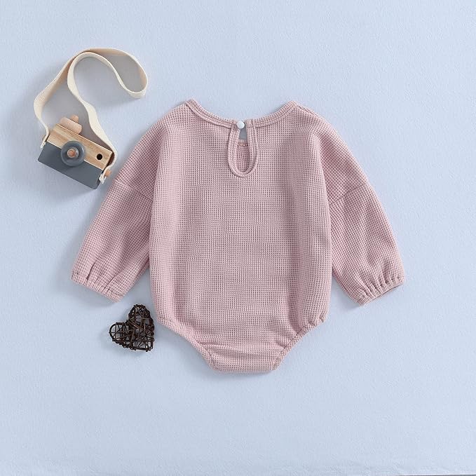 Douhoow Cute Baby Sweatshirt Romper Waffle Knit Baby Clothes Infant Girl Boy - Image 7