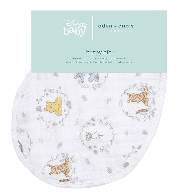 aden + anais Disney Burpy Baby Bib, 100% Cotton Muslin, Soft Absorbent 4 Layers - Image 7