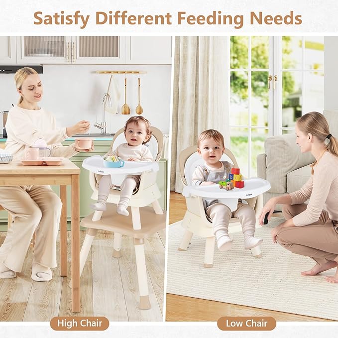 INFANS 8 in 1 Baby High Chair, Convertible Highchair - Image 4
