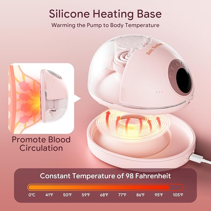 Breast Pump Hands Free, Smart Heated Base Promotes Milk Production, 40dB Quiet - Image 3