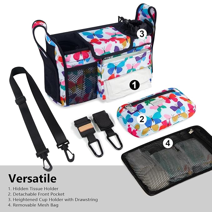 TOPDesign Universal Baby Stroller Organizer, Stroller Caddy - Image 2