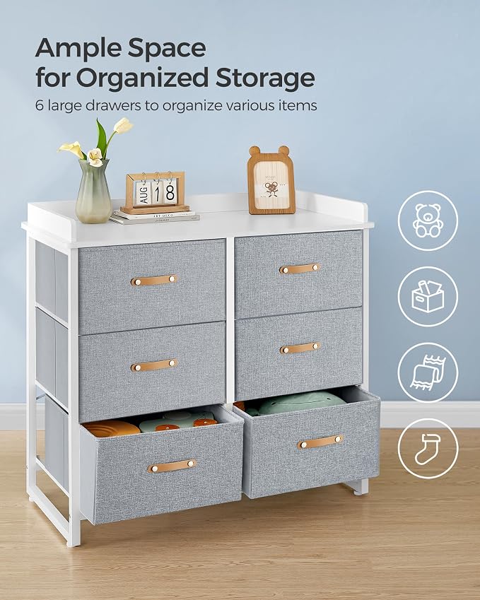 SONGMICS Kids Dresser with 6 Drawers, Boys Girls Dresser, with Water-Resistant - Image 5