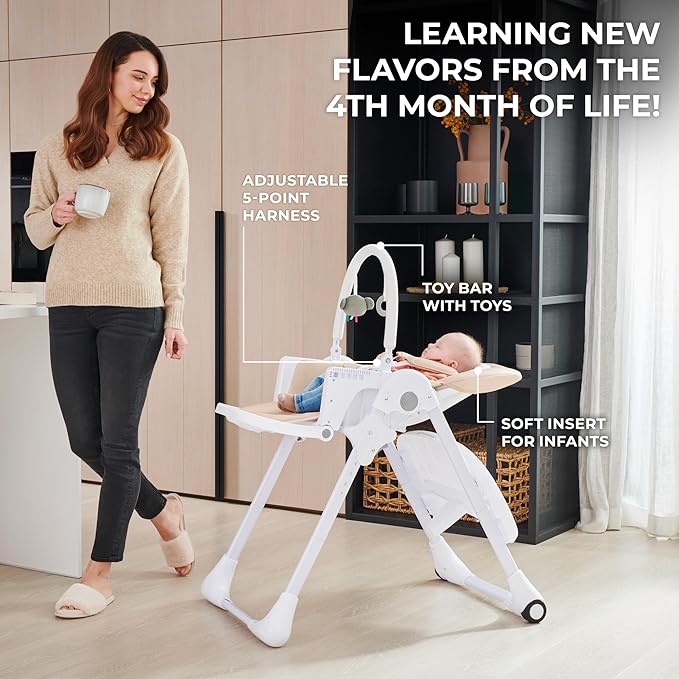 Kinderkraft Tummie, 2-in-1 high Chair, Baby Chair, Comfortable, - Image 2