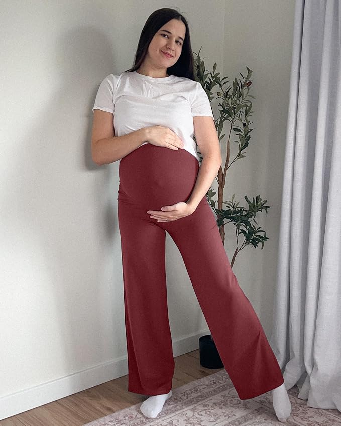 G4Free BareFeel Maternity Dress Yoga Pants Over The Belly Stretchy Work Slack - Image 5