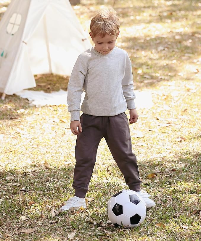 GFQLONG 2/3 Pack Toddler Pants Sweatpants Boys Cotton Joggers, Athletic Pull on - Image 2