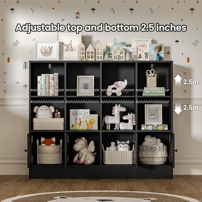 Black Bookshelf, Wood Bookcase - Image 5