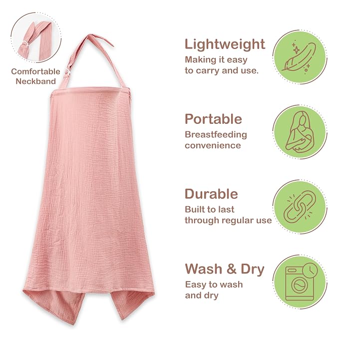 Premium Organic Breathable Muslin Nursing Cover - Image 2