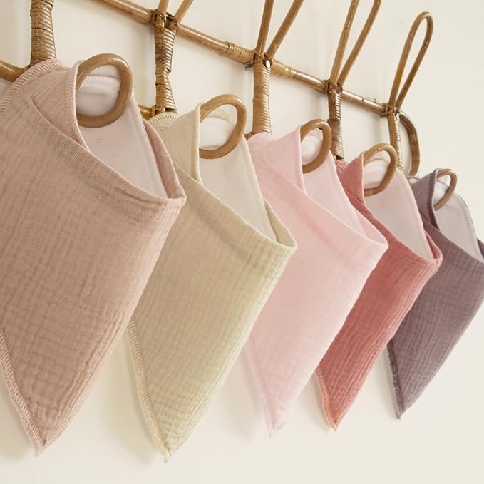 Muslin Baby Bibs 8 Pack, Baby Bandana Drool Bib - Image 7