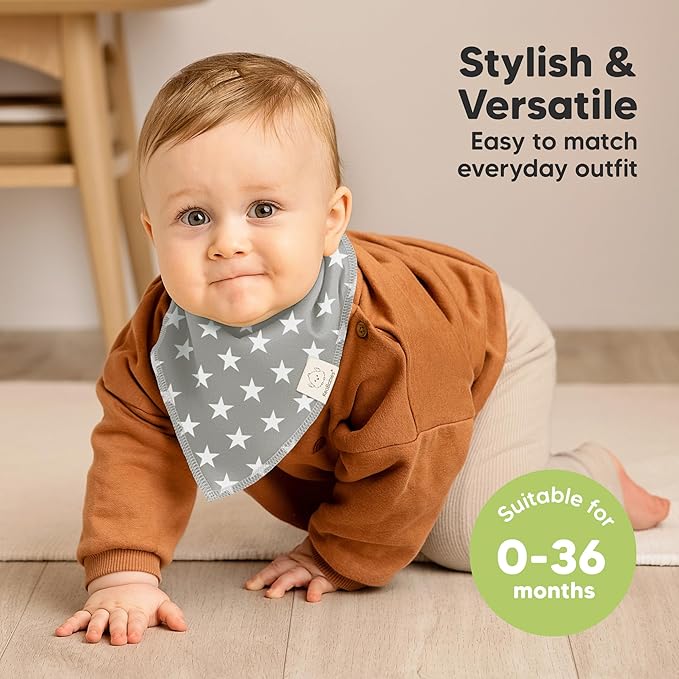 8-Pack Organic Baby Bandana Bibs - Image 4