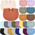 24 Pcs Muslin Baby Bibs Unisex Soft Muslin Drool Bibs Adjustable Baby Bandana by Chitidr