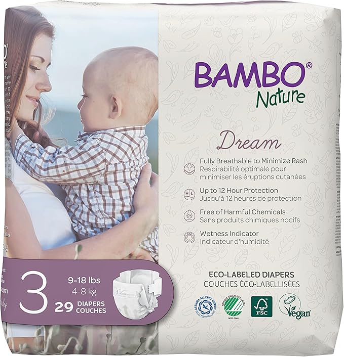 Bambo Nature Hypoallergenic Baby Diapers, Eco-Labelled Sustainable Diapers by BamboNature