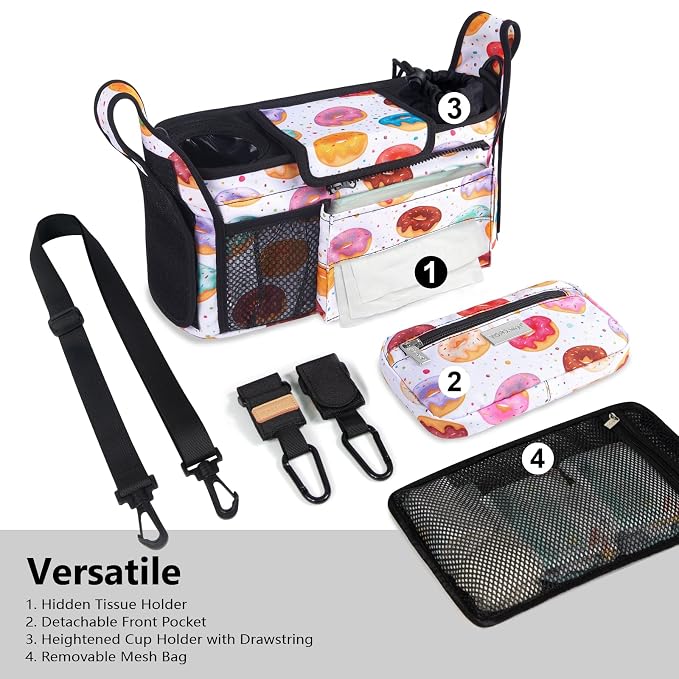 TOPDesign Universal Baby Stroller Organizer, Stroller Caddy - Image 2