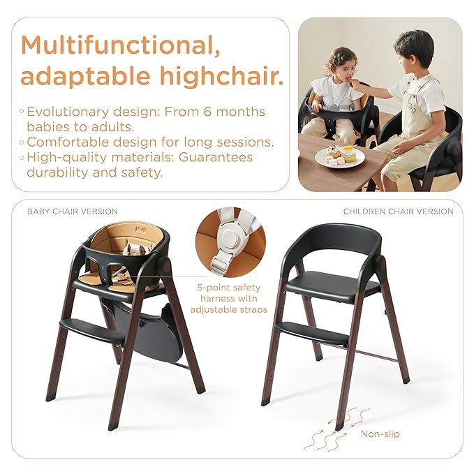 KUB High Chair for Babies and Toddlers Adjustable Foldable Convertible 5 Point - Image 2