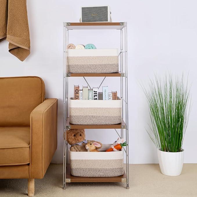 Large Storage Baskets for Shelves, Closet Organizers Bins for Clothes Blanket - Image 4