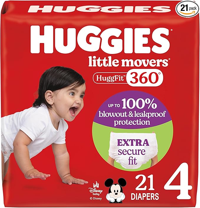 Huggies Size 4 Baby Diapers, Little Movers HuggFit 360° Baby Diapers by Huggies%C2%AE